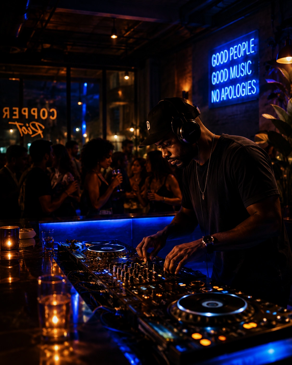 DJ performing inside Copper Riot during the night program
