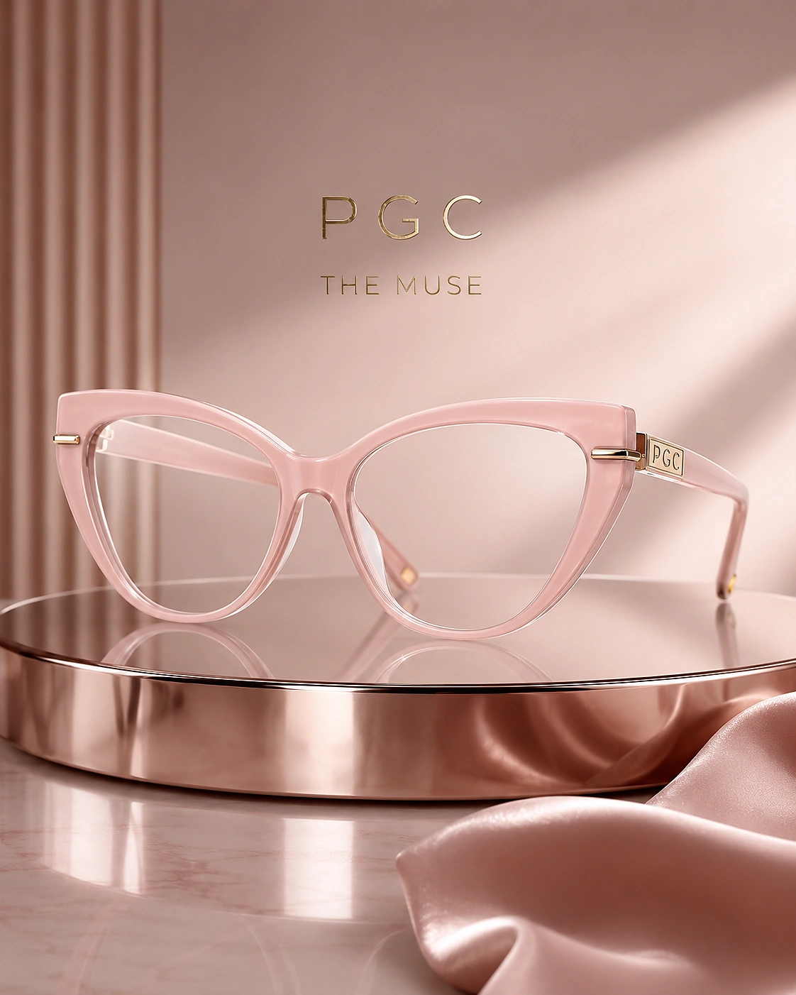 The Muse blush cat-eye frame